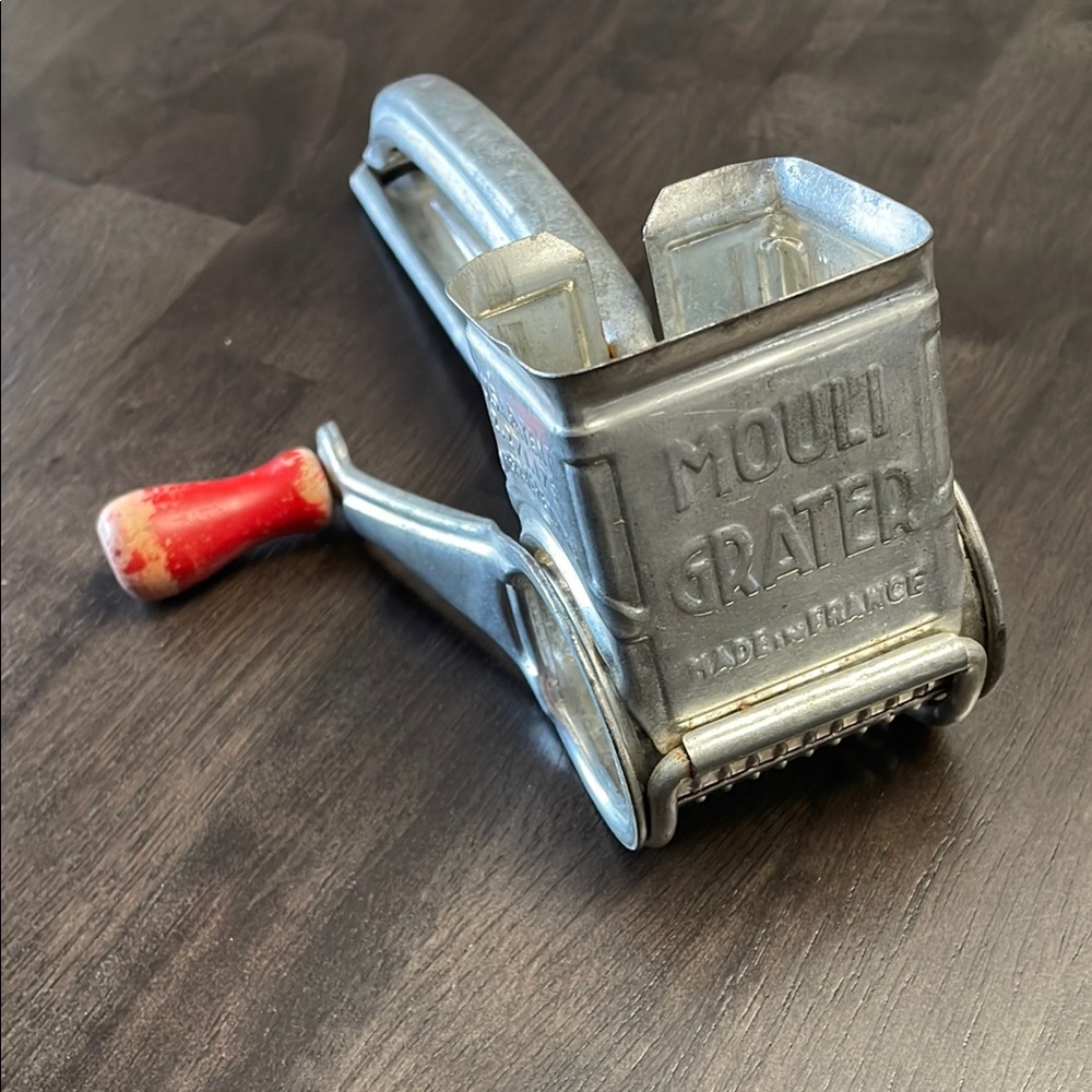 Vintage mouli cheese grater with Red Handle